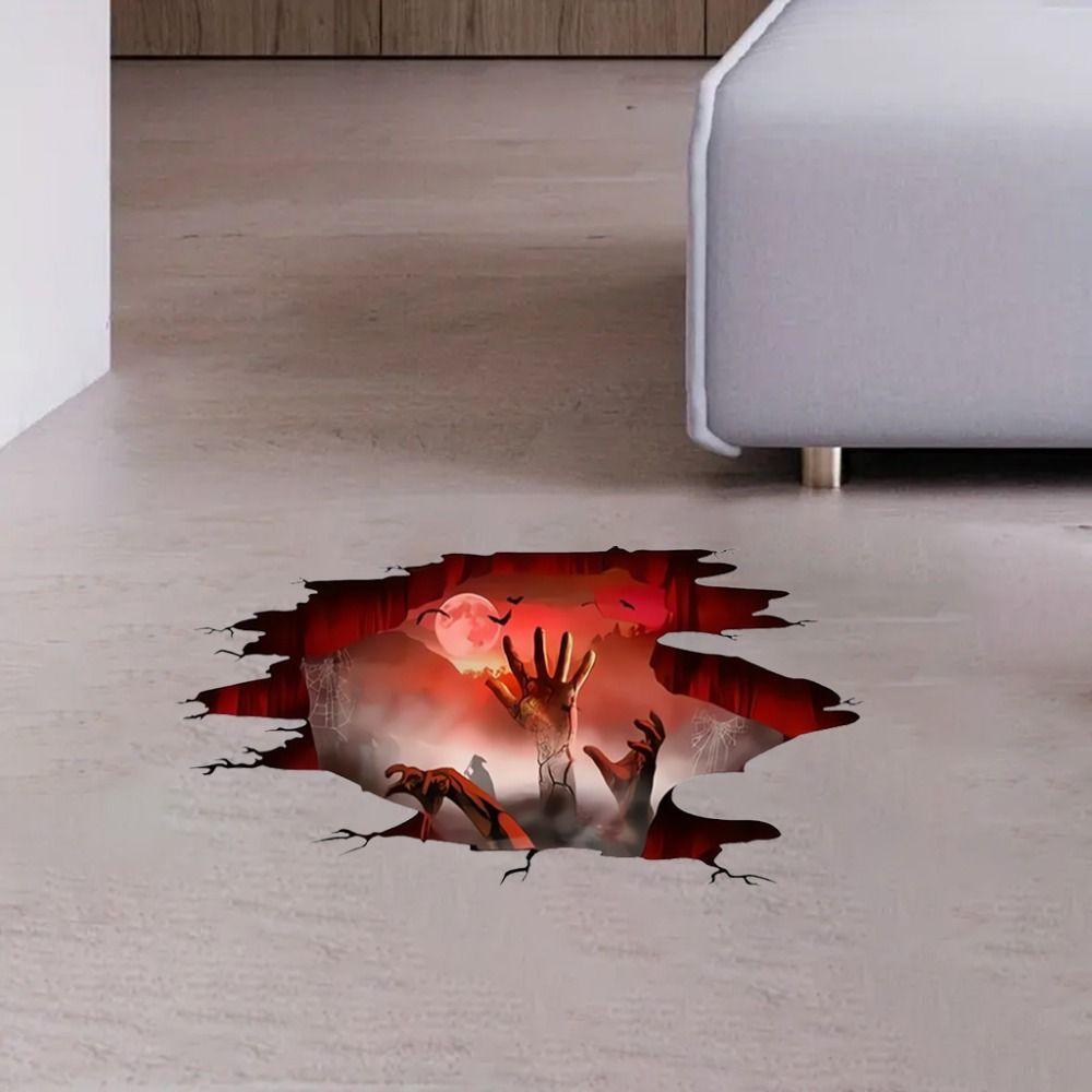 2Pcs/set Reusable Halloween Ghost Hand Sticker Halloween Static Stickers Wall Stickers