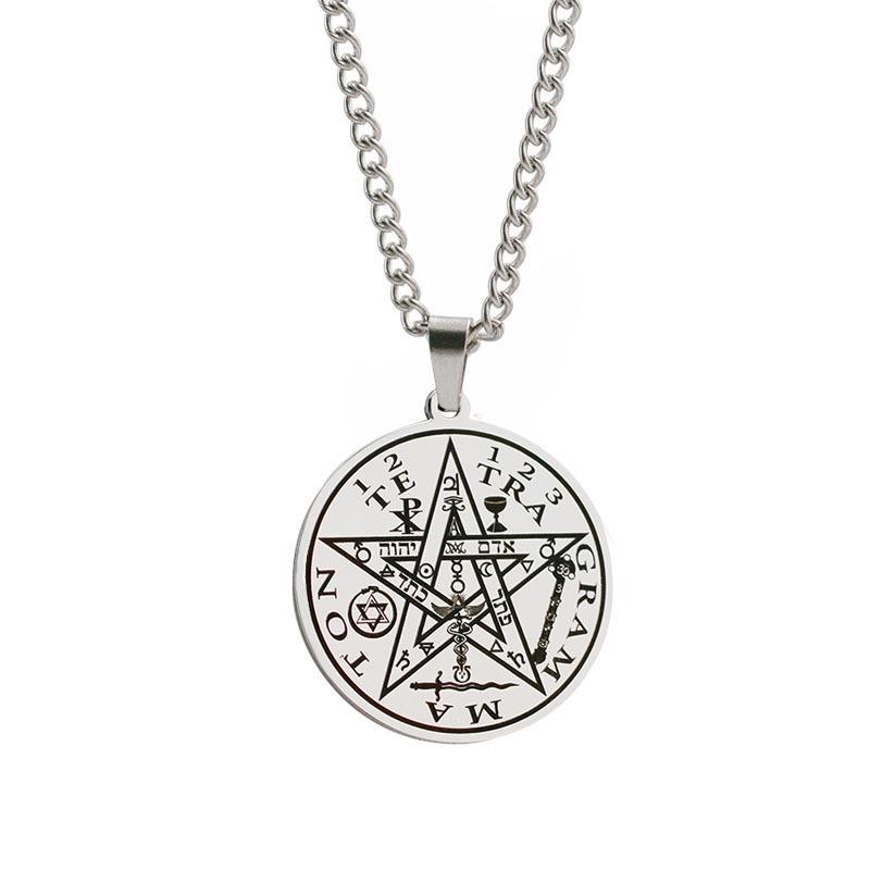European and American Men's and Women's Five-pointed Star Solomon Seal Kabbalah Amulet Necklace