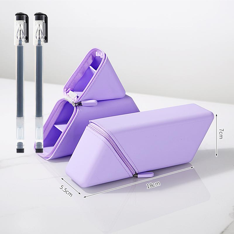 Creative Silicone Pencil Case Large Capacity Simple Design Dual-Purpose Pen Holder for Desk, Study & Office, Portable Gift