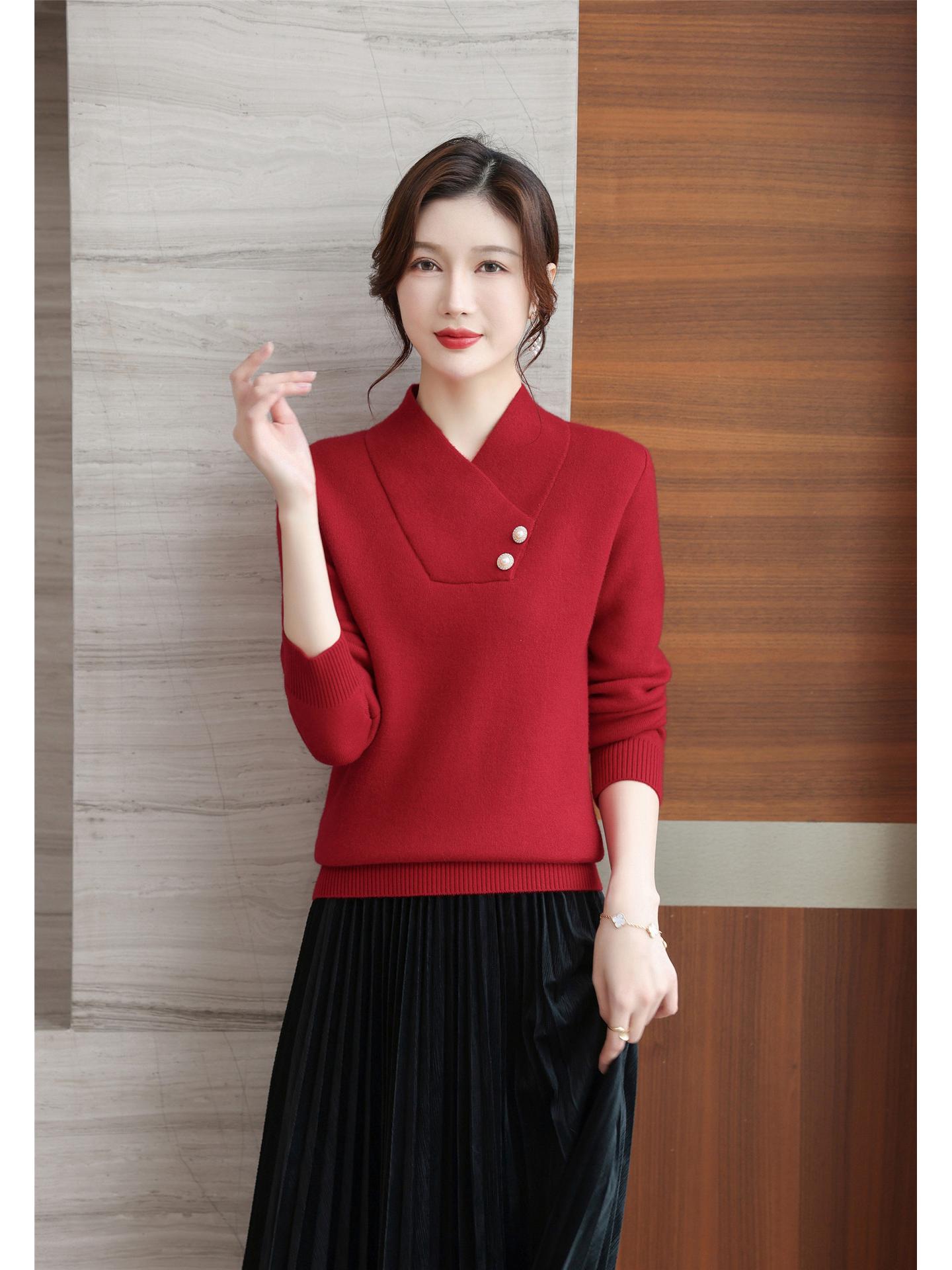 

Стильный женский шерстяной свитер свободного кроя на осень/зиму Large