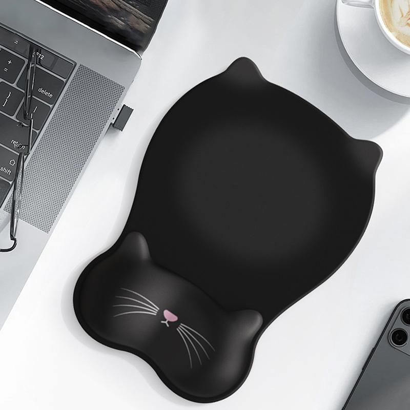 1Pc Cat-Shaped Mouse Pad, Non-Slip Silicone Wrist Rest, Computer Office Silicone Wrist Rest, Cute And Non-Slip