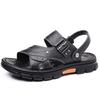 Men's sandals summer new cool slippers men's cowhide thick-soled non-slip middle-aged dual-purpose beach shoes