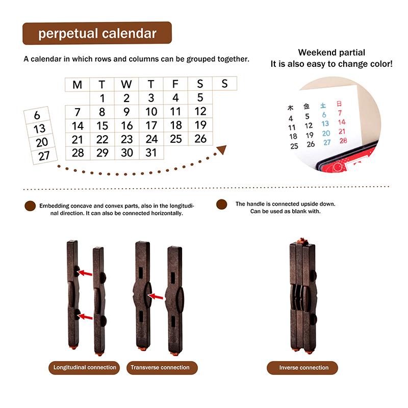 Alphabet Numbering Connected Stamp Rubber Stamp Consolidated Numbers Stamp Perpetual Calendar