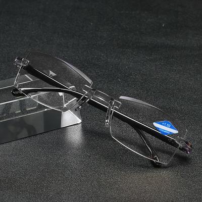 8pcs Simple and Fashionable Unframed Reading Glasses for Men and Women Ultra-lightweight and Anti-blue Light Combination Pack