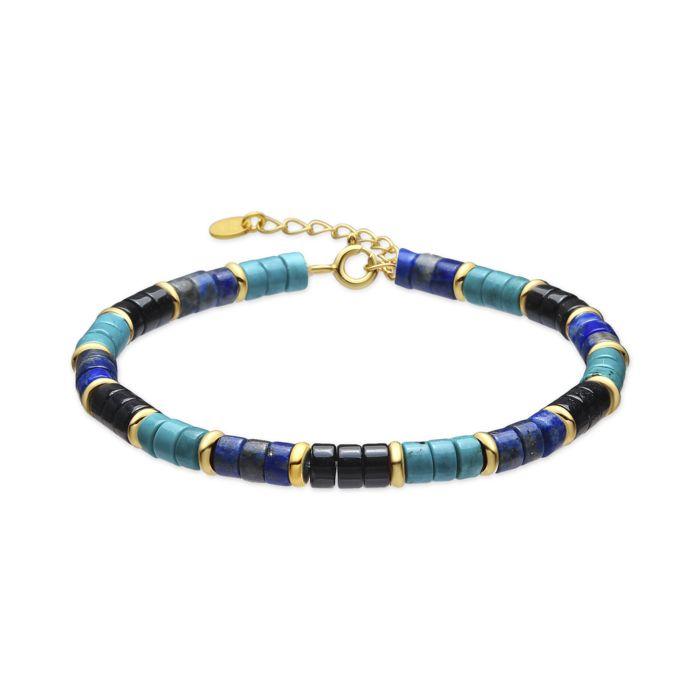 Bracelet - LUXENTER - Bathim - Argent 925 - Or jaune 18k - Turquoise