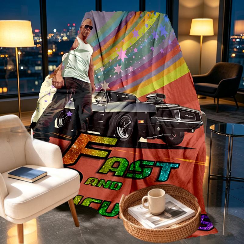 Fast & Furious Print Blanket - Soft & Comfortable, for Bedroom, Travel, Sofa, Home Decoration - Birthday Christmas Gift for Friend