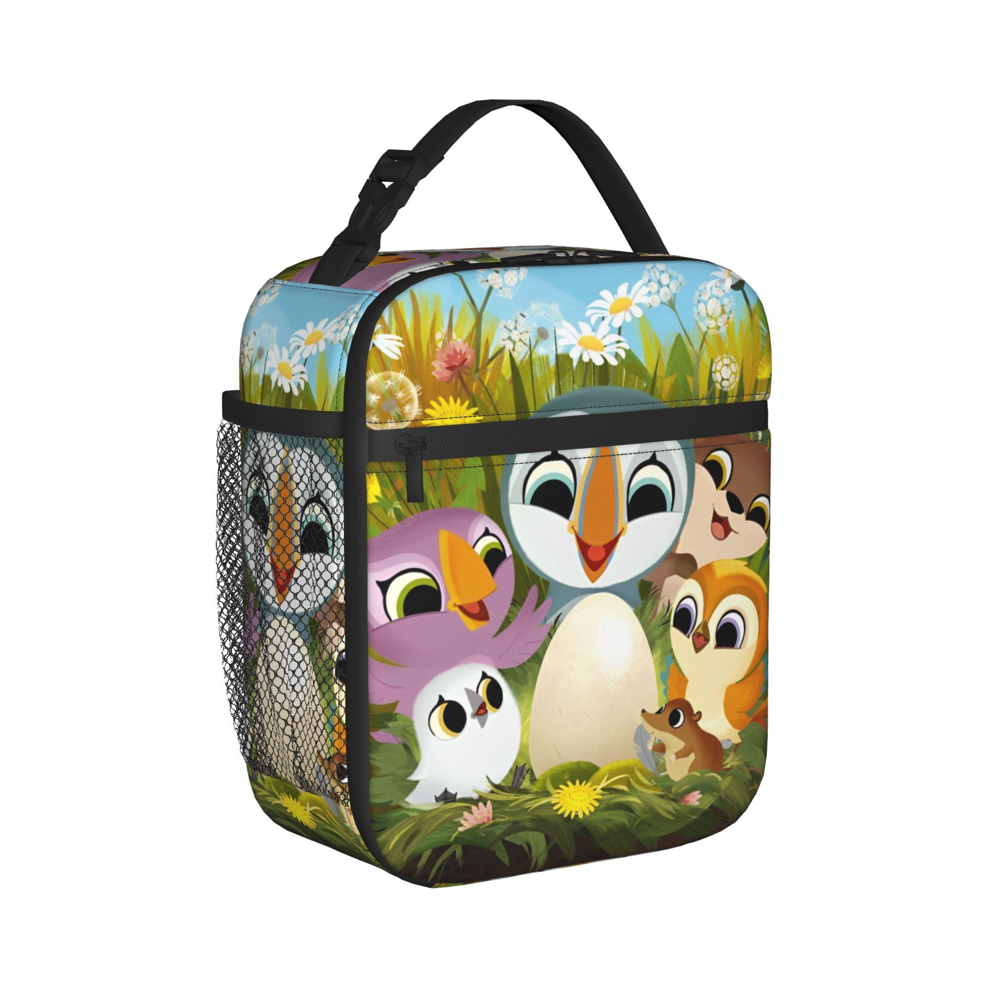 Puffin Rock Puffin Rock and New Friends Insulated Lunch Bags Thermal Bag Reusable,Lunch Container  Large Tote Lunch Box Food Bag One Size