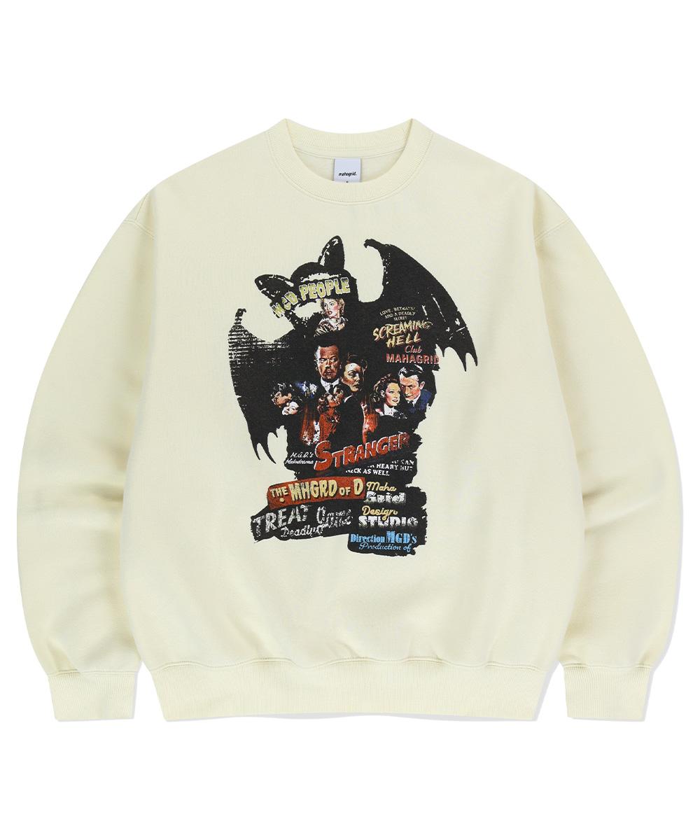 Свитшот с коллажем из постеров Maha Grid Bat Кремовый(Mg2Efmm459A) Cream/Fleece-Lined S