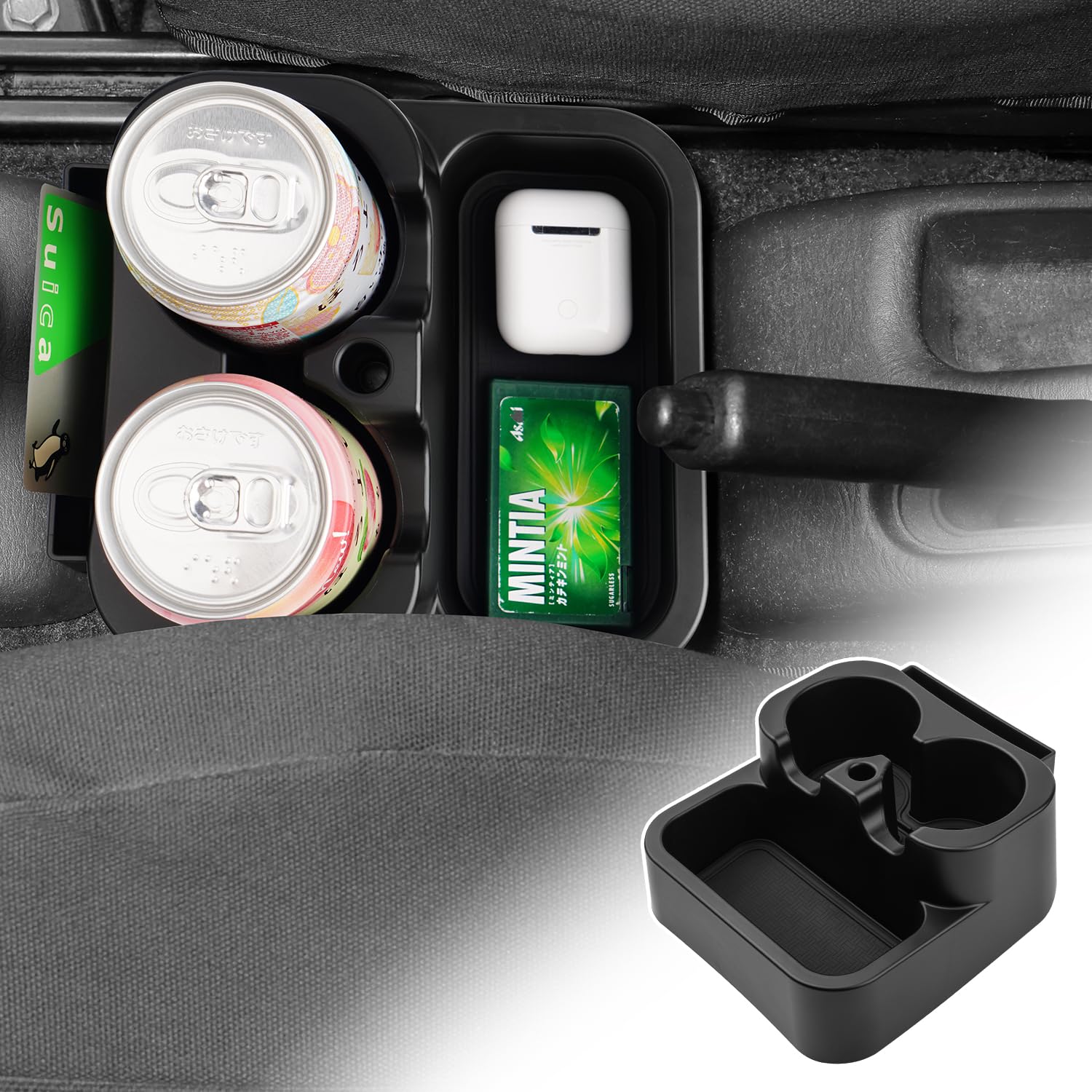 

Cartist Suzuki Jimny JB23 Механическая коробка передач Подстаканник на центральную консоль для напитков и карт, совместимый с Jimny Sierra JB43 2020 2018, кастомный органайзер для мелочей чёрный