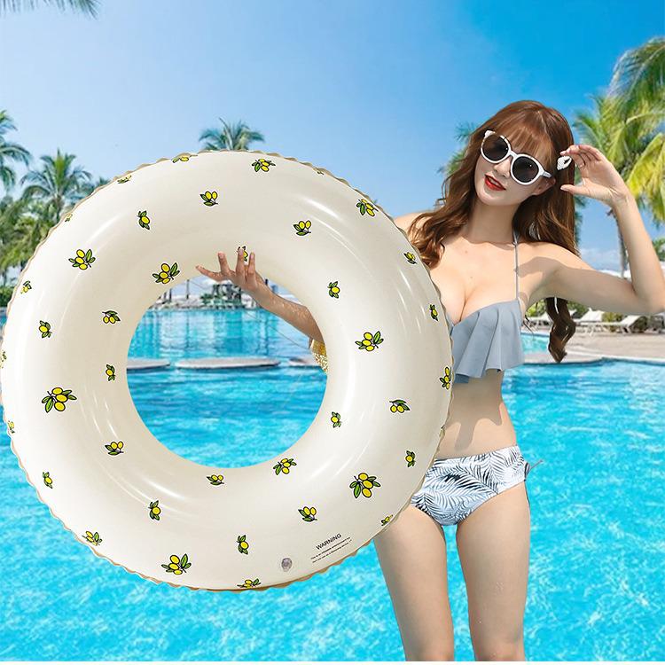 Sequin Mermaid Inflatable Swim Ring for Adults and Kids - Durable PVC Pool Float