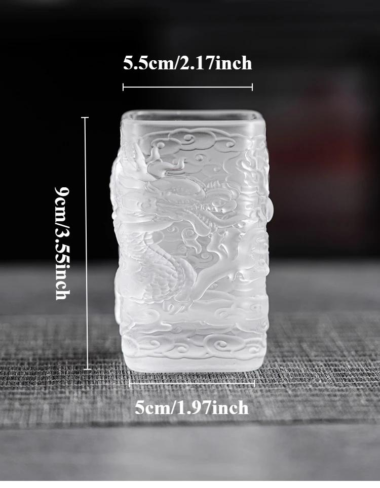 Personalized Creative Glass Tea Cup Golden Dragon Cup Heat-resistant Glass Master Single Cup