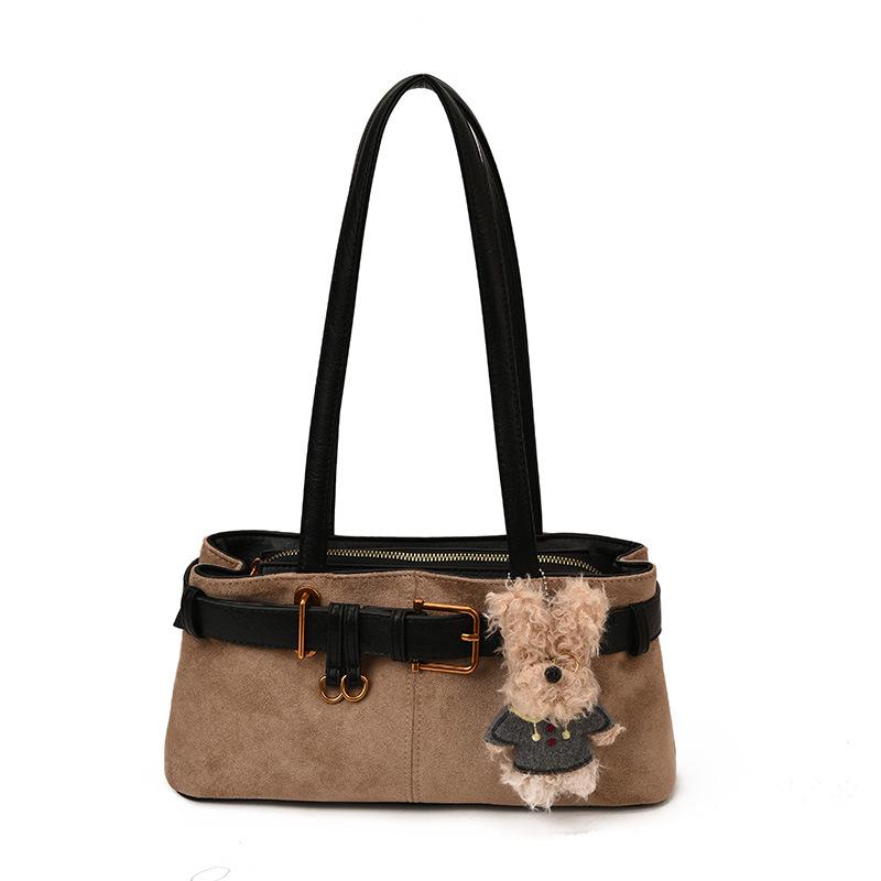 Korean Retro Suede Underarm Bag: Women's Versatile Autumn 2025 Shoulder Handbag for Casual or Work Commutes