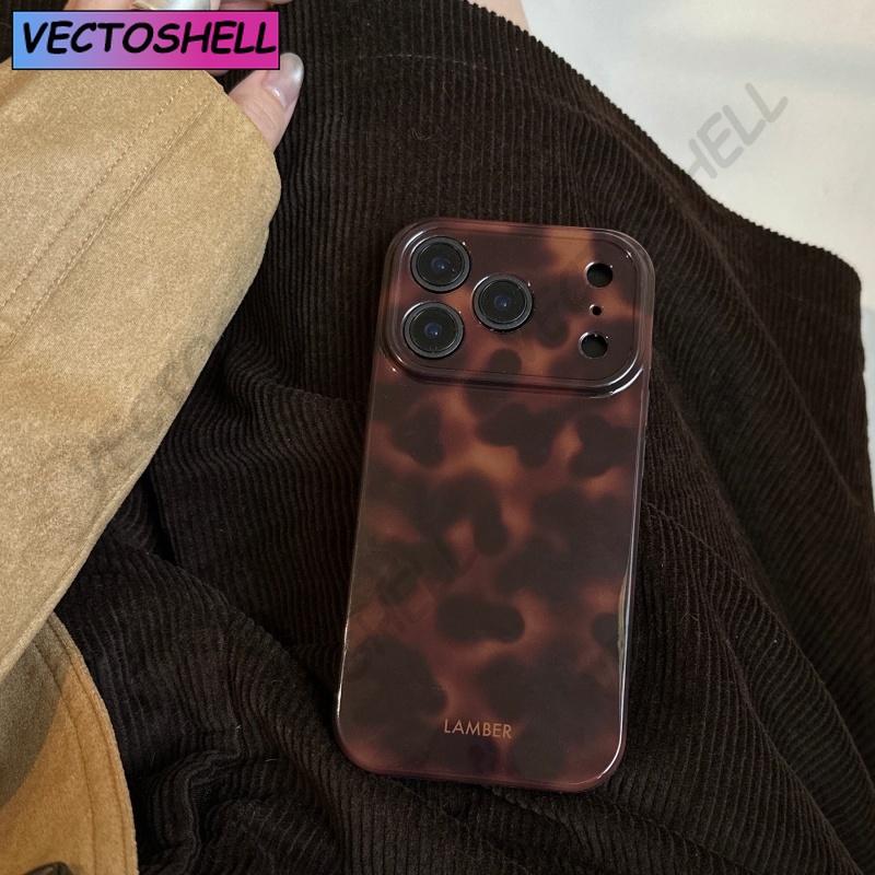 Custodia Protettiva Antiurto IMD Marrone Ambra Retrò per IPhone 17 16 15 14 12 11 13 Pro Max Plus Air Protector Cover Posteriore