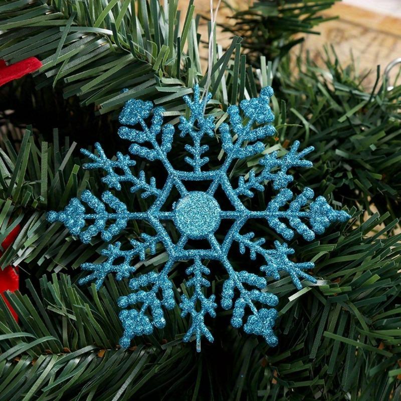 

24Pcs/Lot 10cm Snowflakes Hanging Ornaments Holiday Party Home Decor Accessories Christmas Ornaments Snowflake синій
