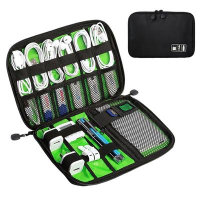 Kabelorganisatör Förvaringsväska System Kit Fodral USB Datakabel Hörlurskabel Penna Powerbank SD-kort Digital Gadget Enhet Resväska