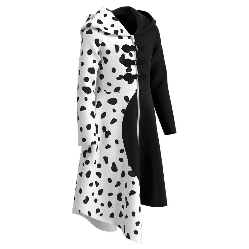 Cruella De Vil Cosplay Costume Maid Dress Halloween Costumes for Women Vestido Role Play Clothing Party Uniform Suit