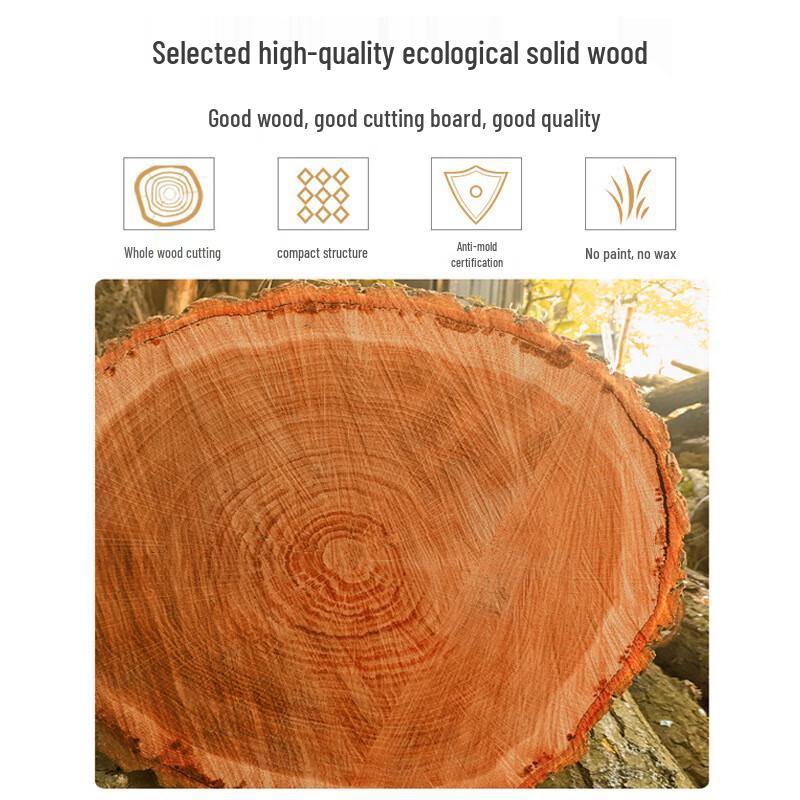 Zhongji Round Pine Wood Cutting Board with Steel Ring