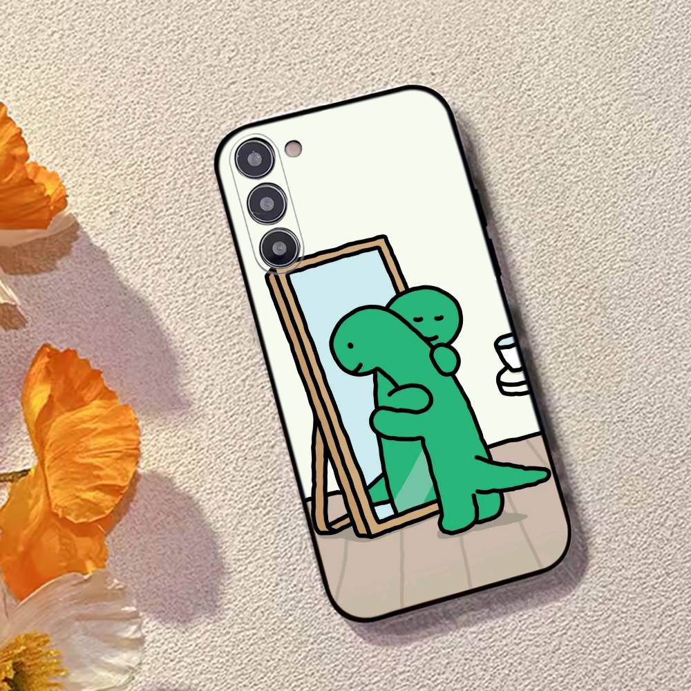 Cute J-Jogumans Dinosaur Phone Case For Samsung Galaxy A73,A72,A71,A70,A53,A52,A51,Soft Silicone Black Cover