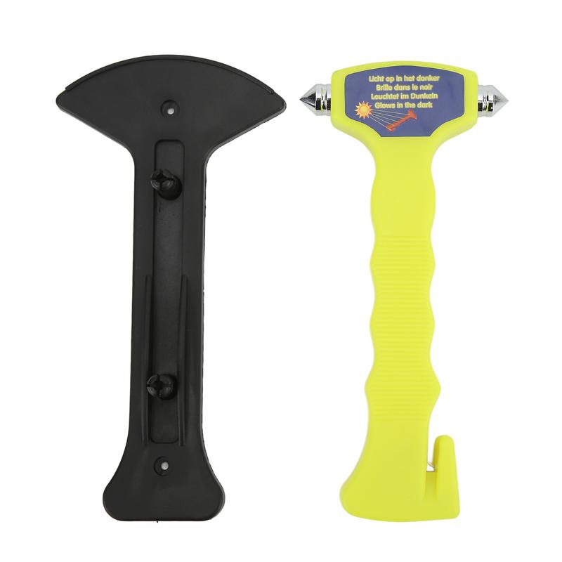 2 In 1 Safety Hammer Window Glass Breaker Seatbelt Cutter Emergency Escape Tool Luminous for Buses Trains Cars