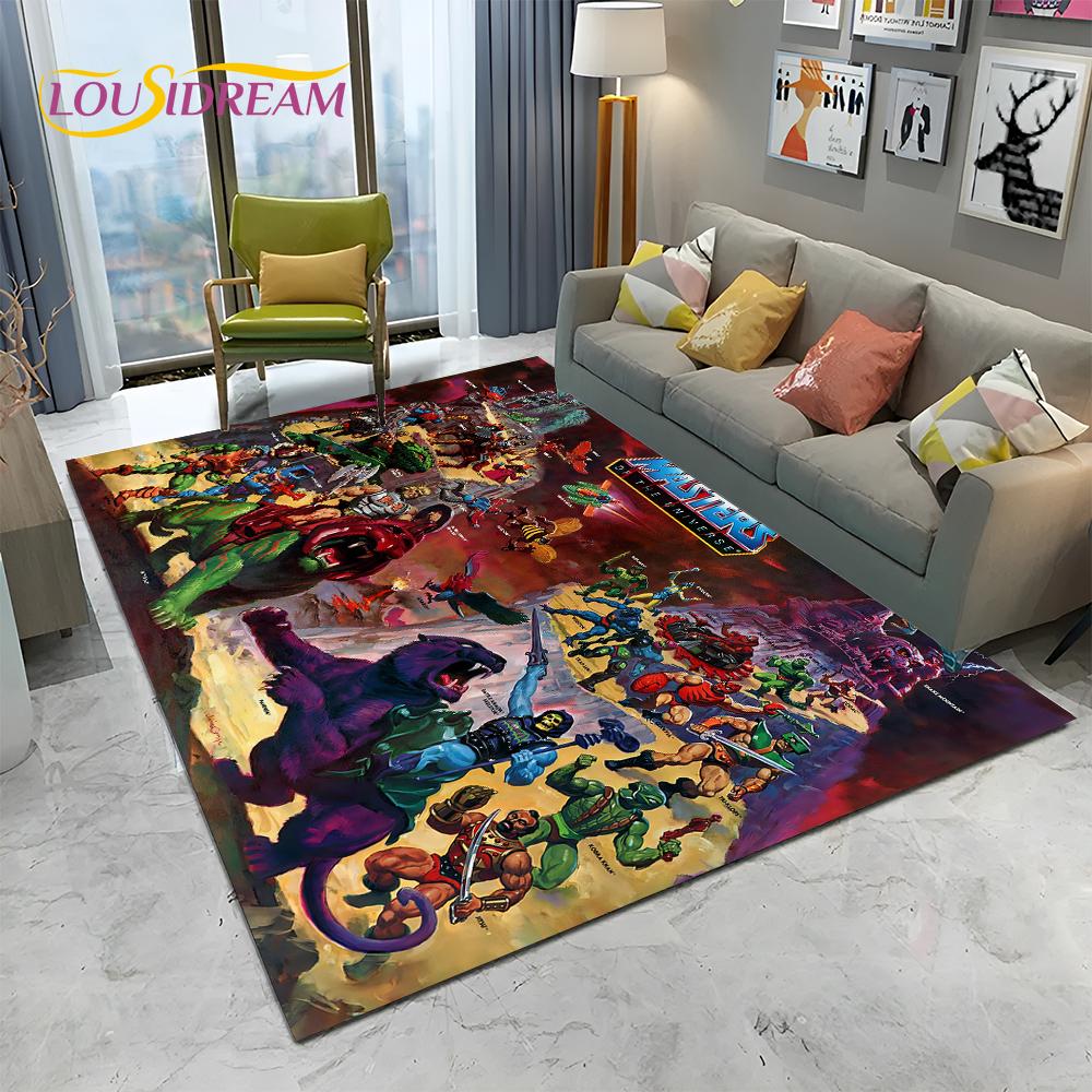 3D Retro Cartoon He Man Masters of Universe Carpet Rug for Home Living Room Bedroom Sofa Doormat Decor,kid Area Rug Non-slip Mat
