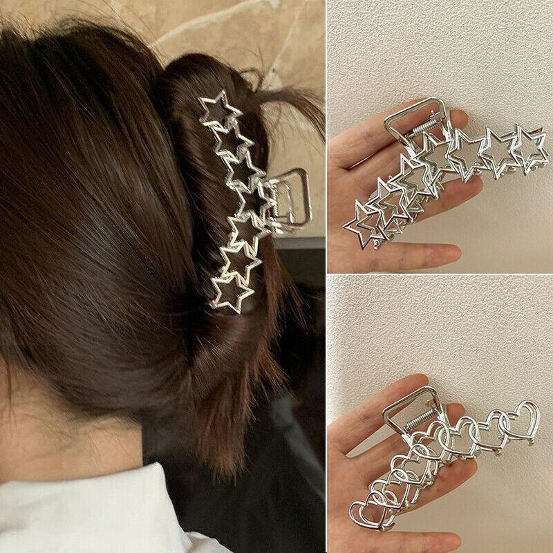 Large Metal Star Hair Claw Clip Irregular Hairpins Punk Style Silver Hair Claw&