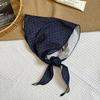 Triangle scarf waist multi-functional polka dot silk scarf literary neck scarf scarf double-sided headscarf headband