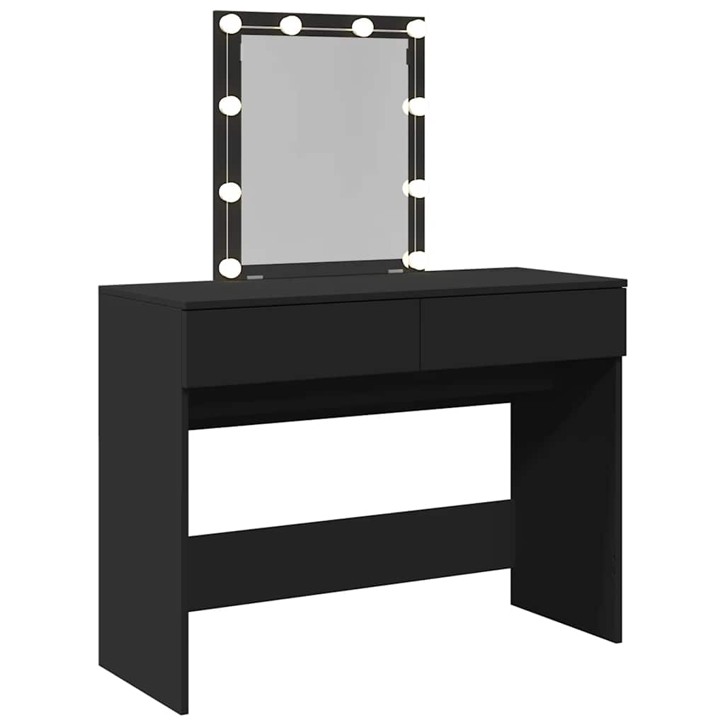 Vidaxl Toaletka Z Oświetleniem Led, Czarna, 100X40X130 Cm