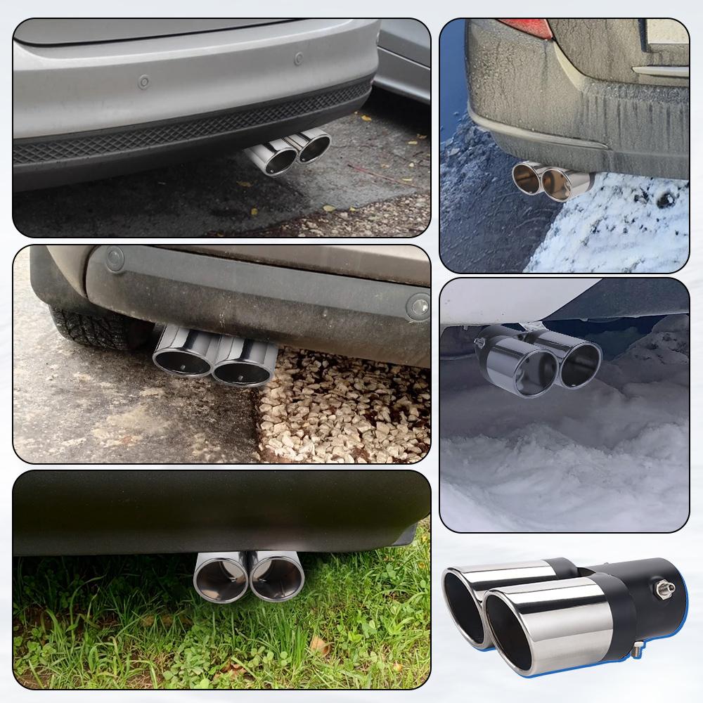 Univerzální tlumič výfuku pro auto Výfukové potrubí Koncovka výfuku Nerezová ocel Koncovka tlumiče pro auto Chromovaná Kulatá trubka Výfuková koncovka tlumiče