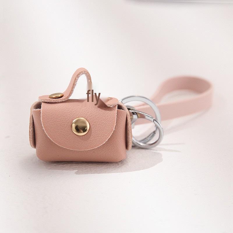 PU Leather Bracelet Coin Purse Keychain: Cute Mini Bag for Earphones & Data Cables