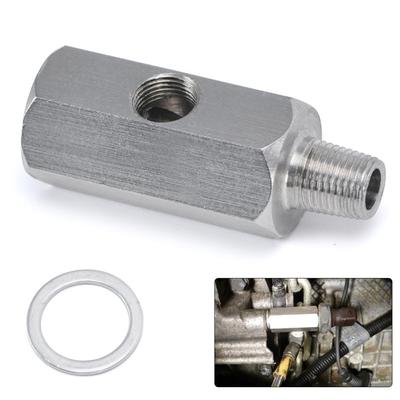 Stainless Steel 1/8'' BSPT Oil Pressure Sensor Sendor Tee Adapter To 1/8 NPT Gauge T-Piece Car Accessories