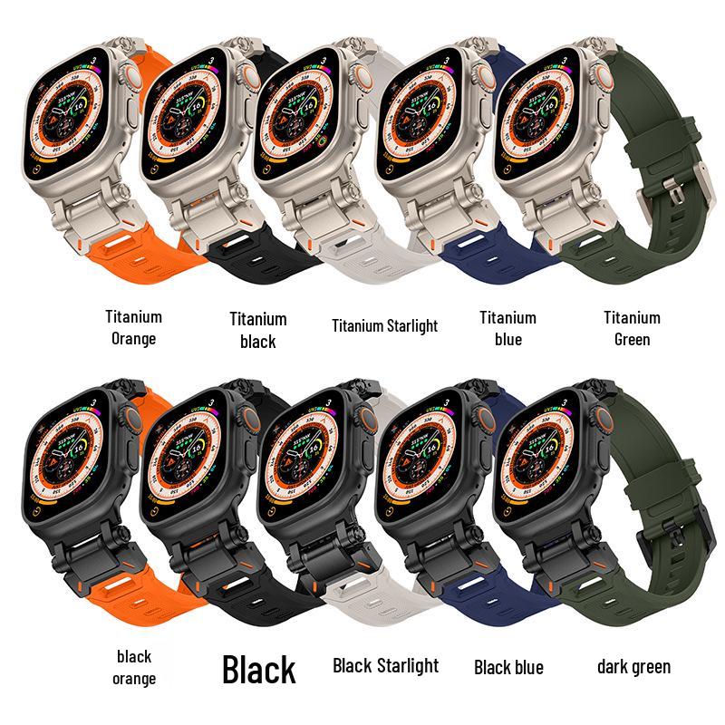 Compatible Silicone Explorer Band for Apple Watch Series 8, 9, and Ultra Models