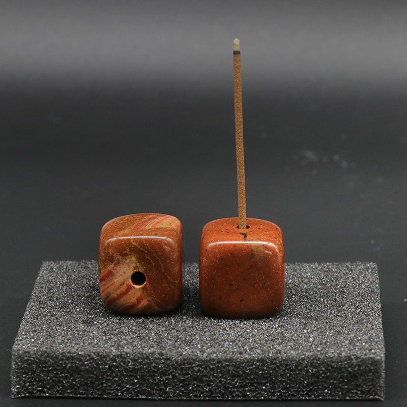 Natural Crystal Stone Square Incense Holder Base Crystal Aroma Stone Incense Holder Home Decoration Interior Decoration