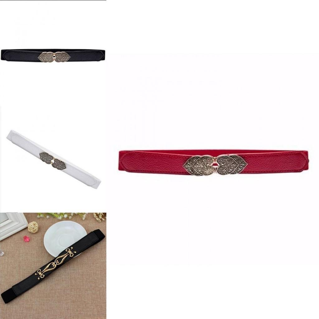 Womens Stylish Pu Elastic Waist Belt Versatile For Dresses And Skirts In Black Minimalist