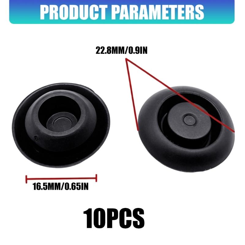 Replacement Automotive Sealing Cover Set, 10 Piece Black Press In Body Opening Covers for Garage Maintenance, 0039981350 Reference