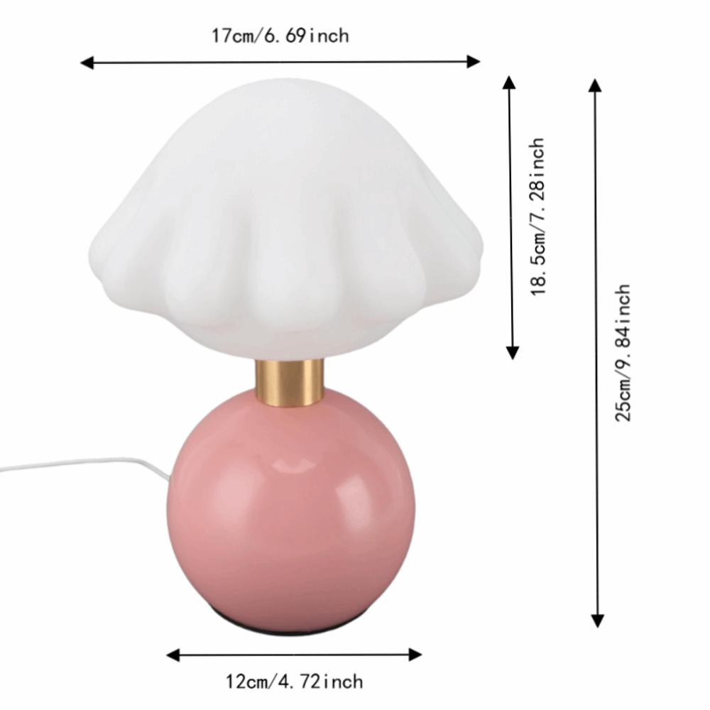 Dimmable 3 Color Temp Table Lamp Mushroom Desk Night Light Aesthetic LED Table Lamp  Bedside