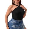 European and American plus-size women's ins, sexy camisole vest, summer new slim short halter top