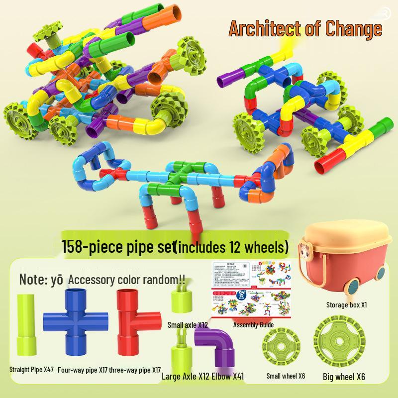 Interlocking Water Pipe Building Blocks for Early Education - DIY Educational Toys for Kids