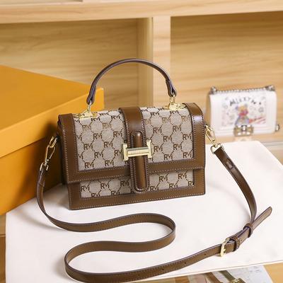 New Women's Bag Retro Printed Letter Handbag Versatile Women's Small Square Bag Shoulder Messenger Bag