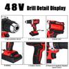 Rechargeable Electric Drill 48v 13000mah Cordless Screwdriver 2 Speed Driver 3 In 1 With 2 Li-ion Battery 220V/110v