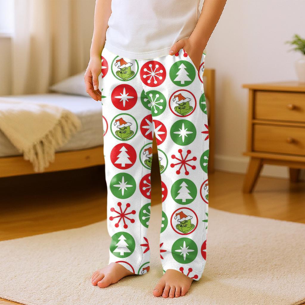 Kinder Vielseitige Weihnachten Druck Tasche Plüsch Lässige Hose Schlafhose Haushose