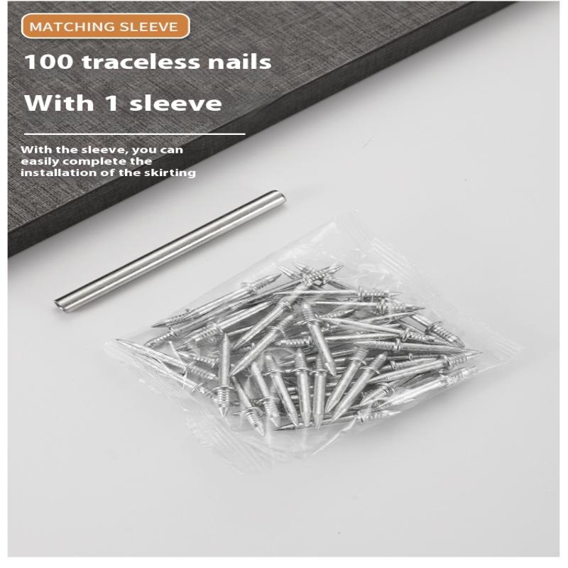 50/100 Stück Stück Doppelkopfnägel Nahtlose Nägel Sockelleistenfaden Nahtloser Nagel Ohne Spuren Metall Rostfeste Nägel Holz Spurlos