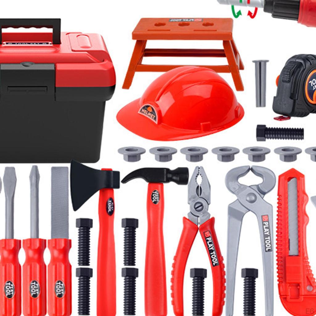 Zestaw narzędzi konstrukcyjnych dla dzieci z interaktywną skrzynką z zabawkami wiertarskimi