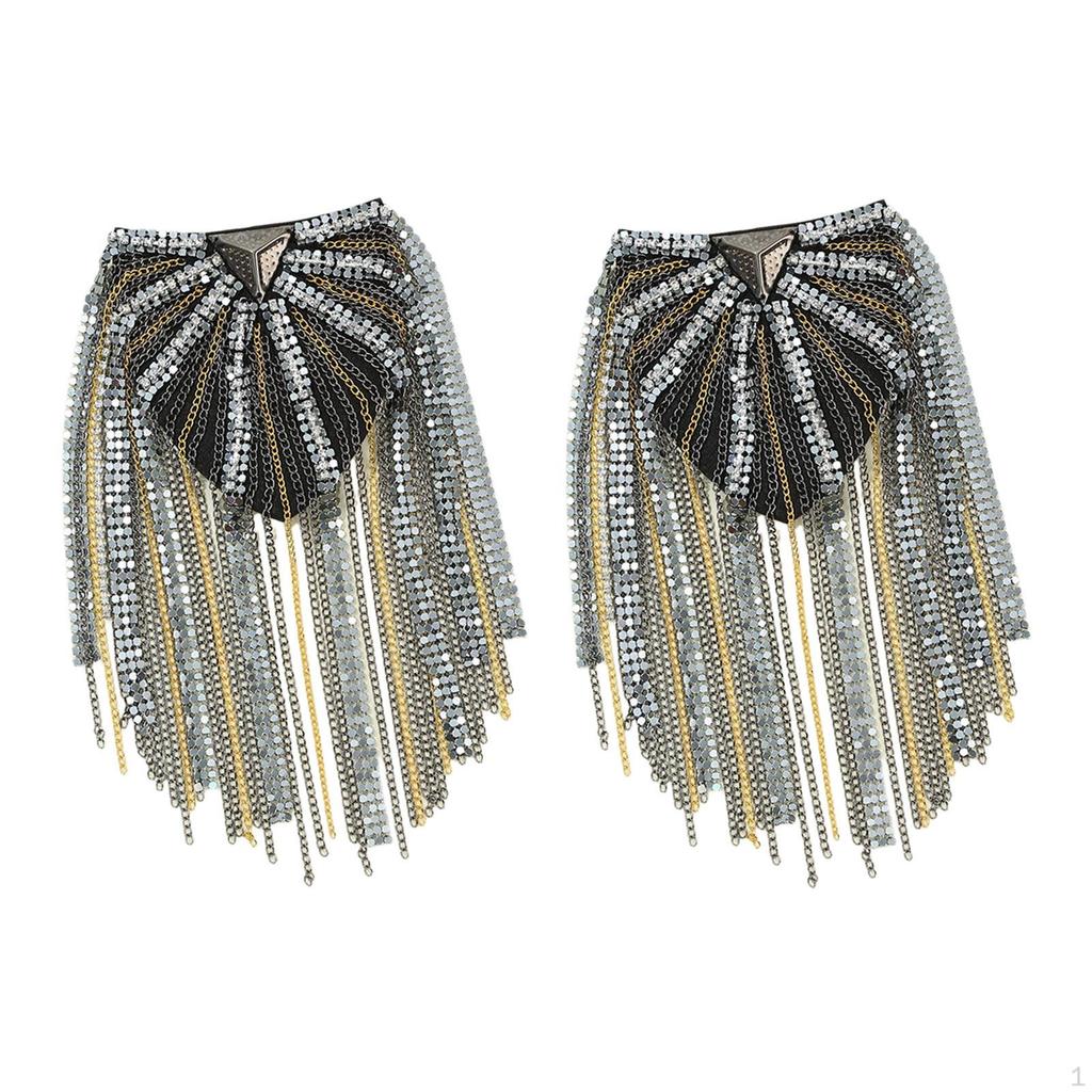 1 Pair Tassel Link Chain Epaulet, Formal Suit Jewelry Decorative Uniform Accessories Shoulder