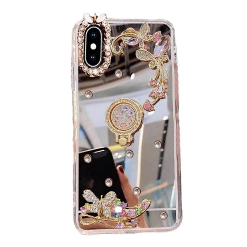 Custodia a specchio Redmi Note 10 Pro con supporto in strass gioiello: Custodia Protettiva Morbida per Donne