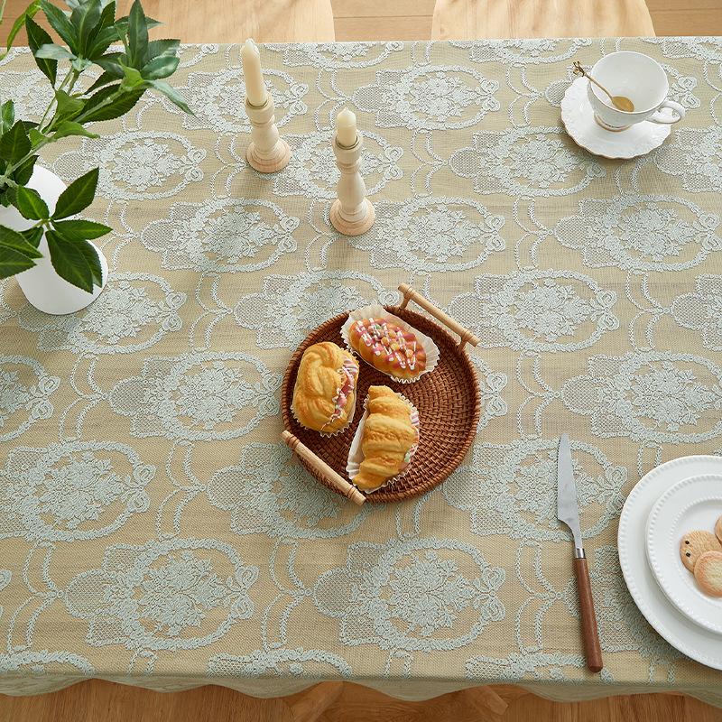 Französische Retro Schmetterlingsspitze Tischdecke Pastorale Tischdecke Kaffeetischdecke Staubdichtes Tuch Spitzentischmatte