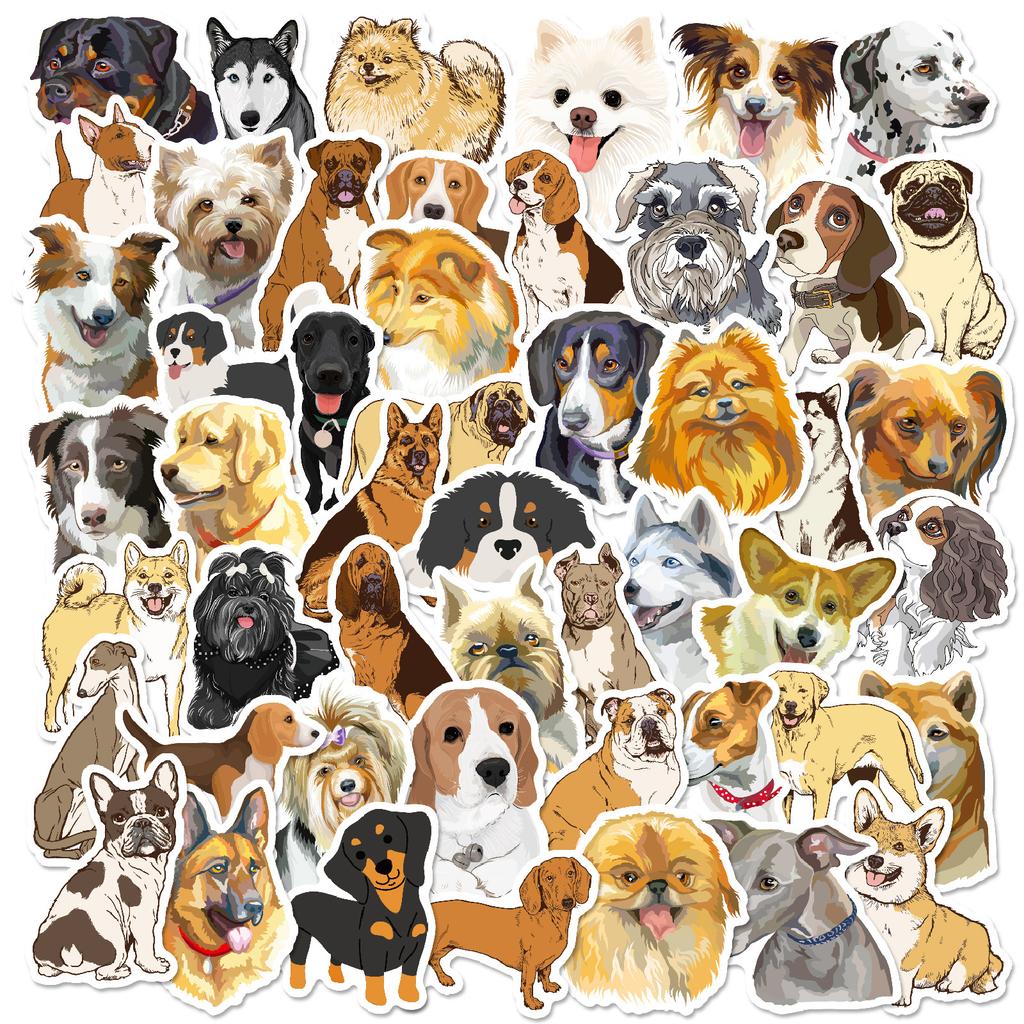 50 Dog Dachshund Dog Personality Creative Stickers Watercolor Realistic Dog Cute Animal Decorative Stickers