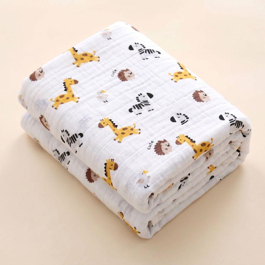 Class A Newborn Bath Towel - Pure Cotton, 6-Layer Gauze, Quick-Dry, Highly Absorbent