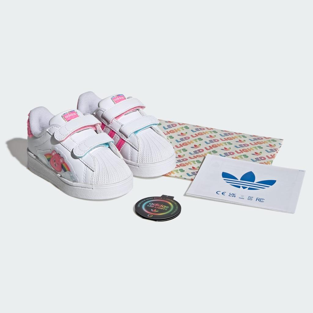 ADIDAS CARE BEARS SST LED LIGHTS CF I KK2133 Kids' Originals Sneakers Cloud White / Lucid Pink / Bliss Pink