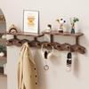 Wall-Mounted Coat, Hat, and Clothes Rack with No-Punch Hooks for Bedroom, Entryway, or Hallway Storage