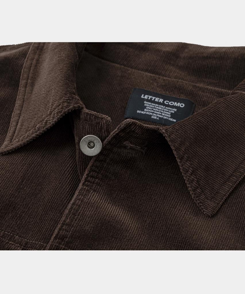Lettercomo Soft Corduroy Trucker Jacket Dark Brown